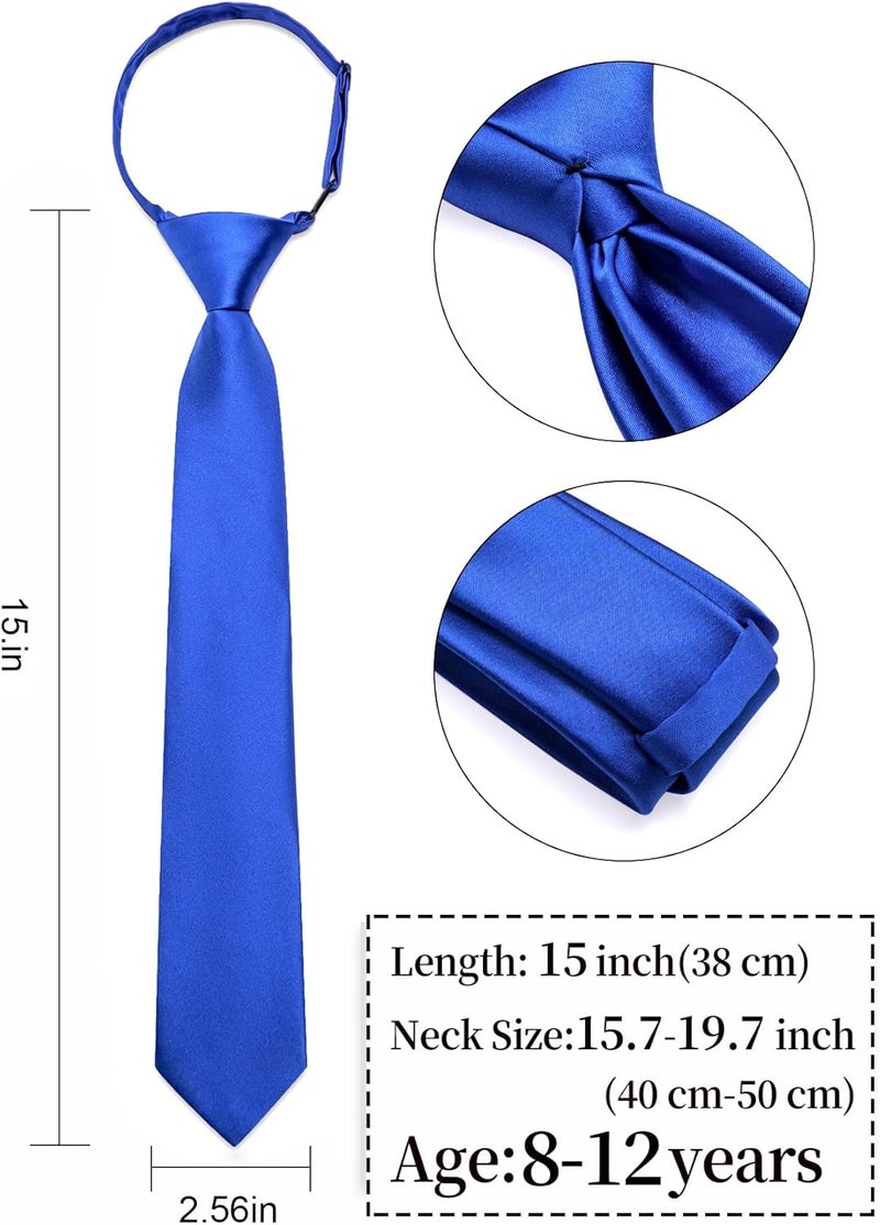 Ailisus Store Boys Tie Solid Color Silk Satin Pre-tied Kids Necktie for Age 8-12 Adjustable Formal Wedding School Graduation - Image 3